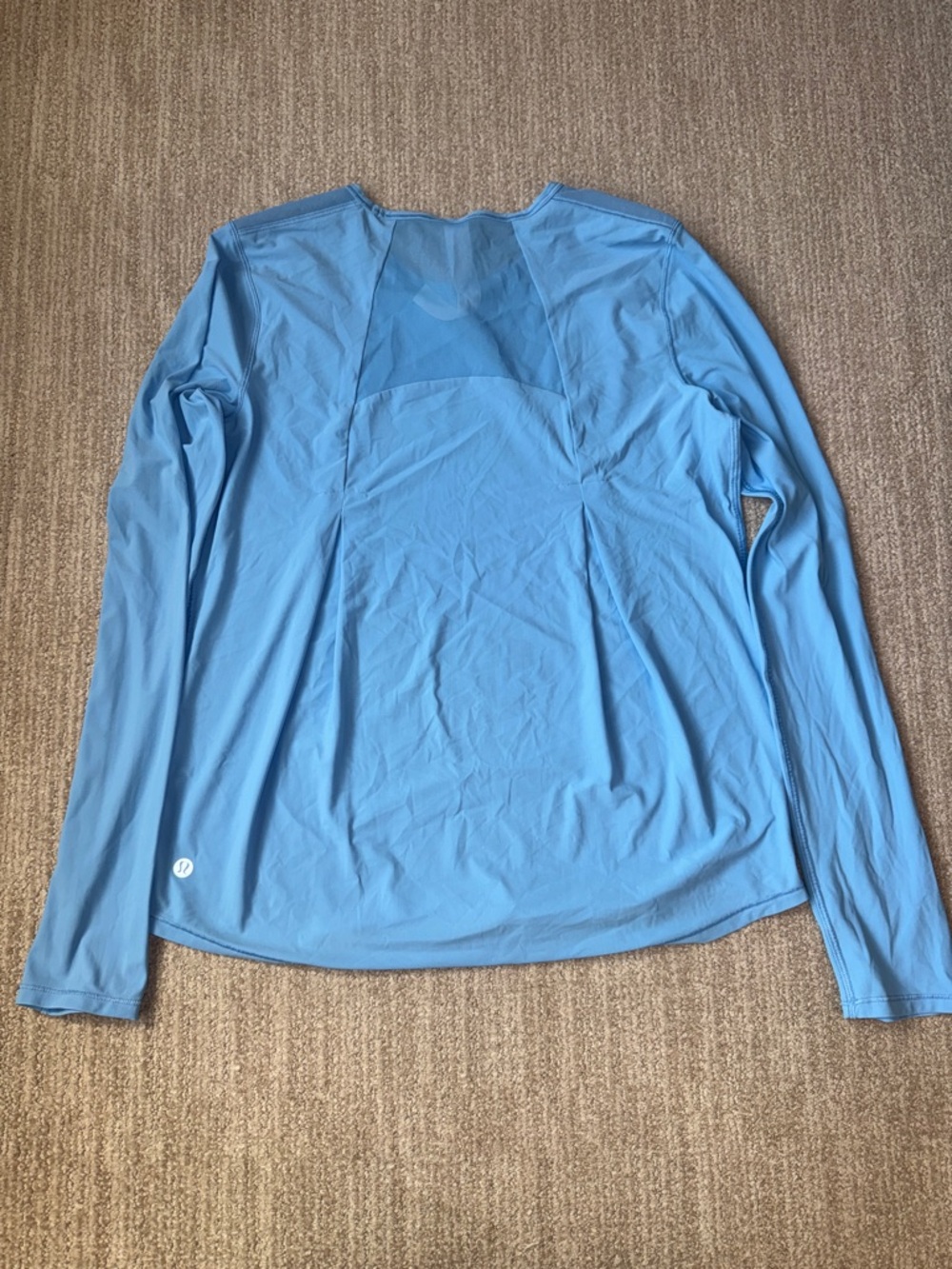 Lululemon Womens Size 6 Aero Blue Sculpt Long Sleeve Mesh Back Stretch Shirt - Picture 8 of 12